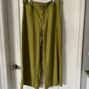Anthropologie Maeve Olive Wide Leg Pants